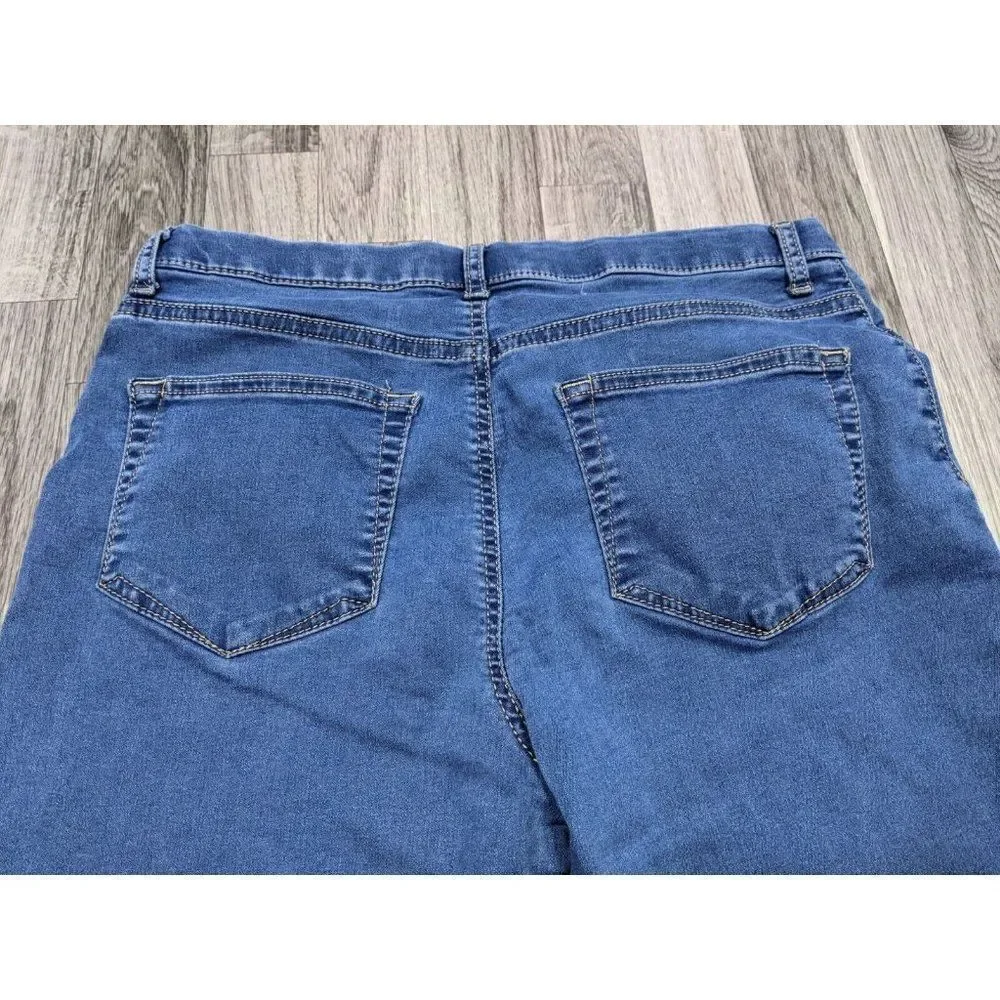Lee Womens Size Medium Easy Fit‎ Stretch Skinny Denim Blue Jeans
